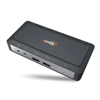 Estação de docking USB ASTER para conexão fácil de múltiplos dispositivos e expansão de portas.